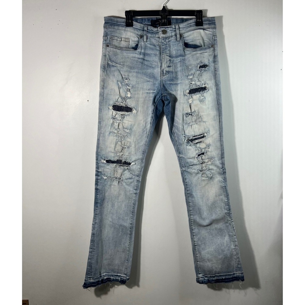 Mens‎ Jordan Craig Legacy Edition Distressed Theo Jeans 36/36 Cotton Elastane